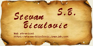 Stevan Biculović vizit kartica
